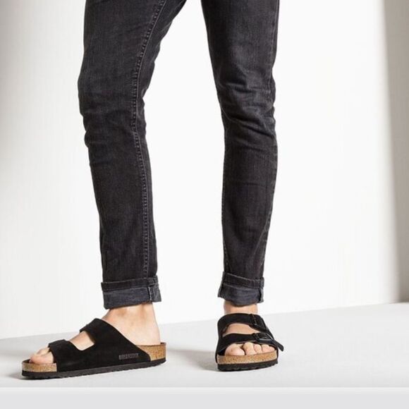 Birkenstock Arizona Soft Footbed Suede Leather, Black, EU 41 NWT - Picture 2 of 10